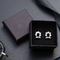 黒いペーパー宝石類のイヤリングおよびネックレスのための包装の宝石箱
